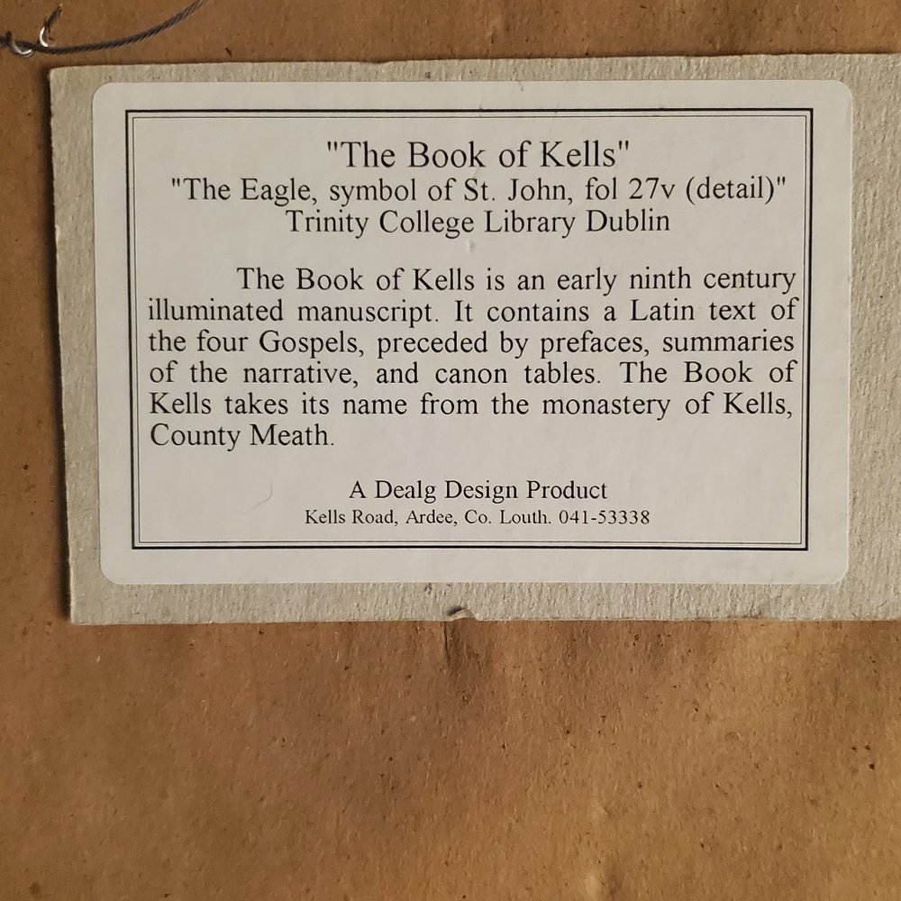 The Book of Kells 9X11 gold frame Eagle